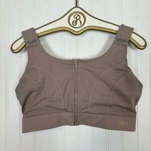 VFUS Front Zip Sports Bra Womens XL Mauve High Impact Adjustable Gym Workout
